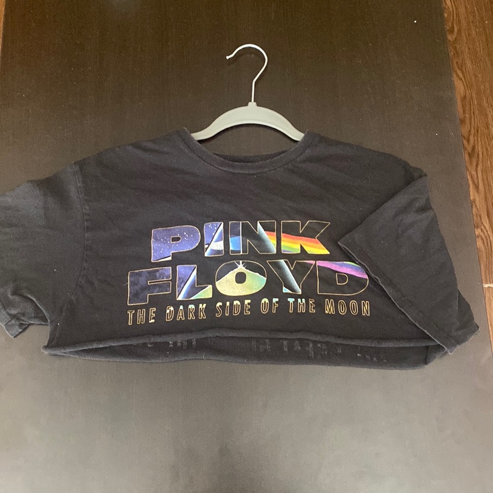 Pink Floyd Dark Side of the Moon crop top with song names on back in size Medium